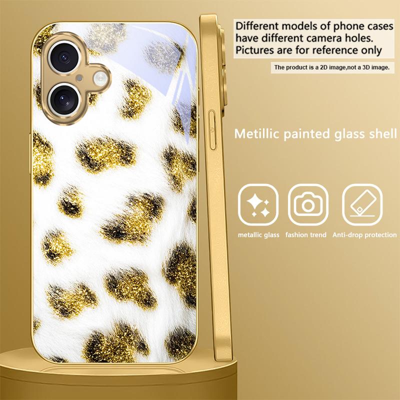 

Black circular pattern For IPhone 17 Pro 16 17ProMax 15 Pro 14 13 Plus 12 Mini 11 Pro Max XR 16E 17Air Golden glass phone case iPhone XS