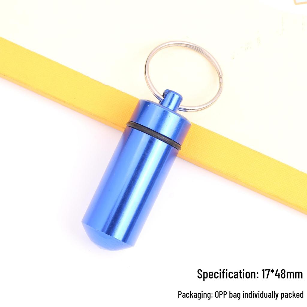 Portable Aluminum Pill Case with Keychain & Sealed Earplugs - Outdoor Survival Gear Pendant