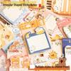 Cartoon Cute Student Girl Irregular Sticky Notes, Tearable Handwrite Style