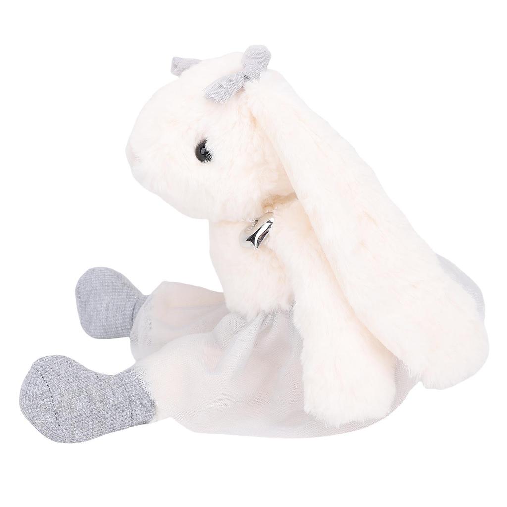 Rabbit Princess Plush Toy Handmade Long Ear Elegant Bunny Plush Doll for Little Girls Gray
