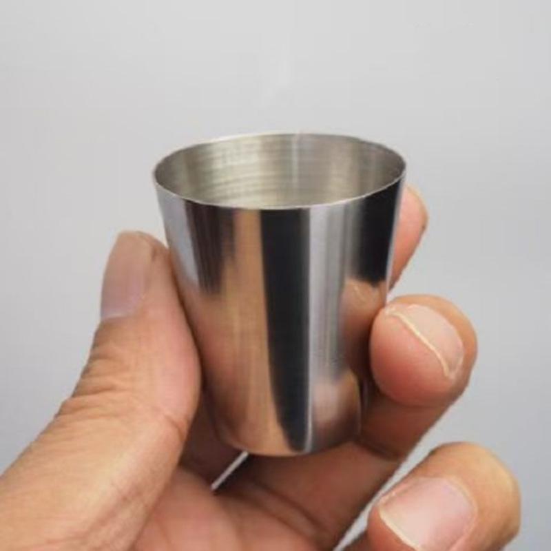 Stainless Steel Funnel, 30ml Shot Glass, & 70ml Rolled Rim Wine Glass Set