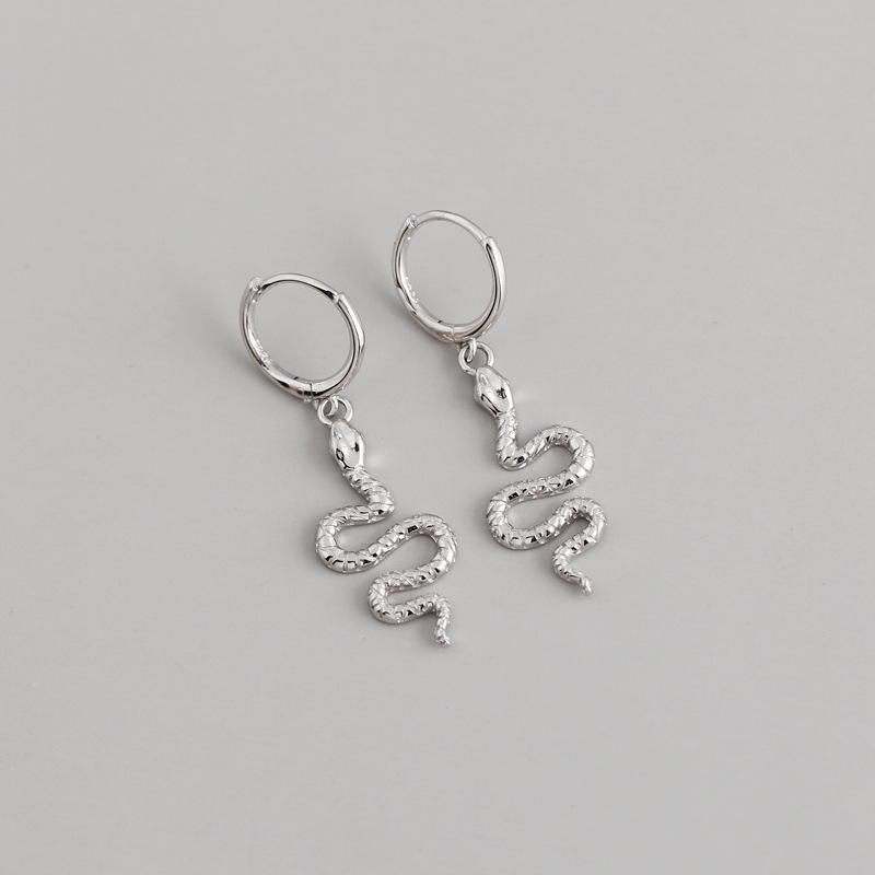 

S925 Sterling Silver Snake Design Ear Cuffs for Women - European & American Fashion Dangle Earrings 925 Silver