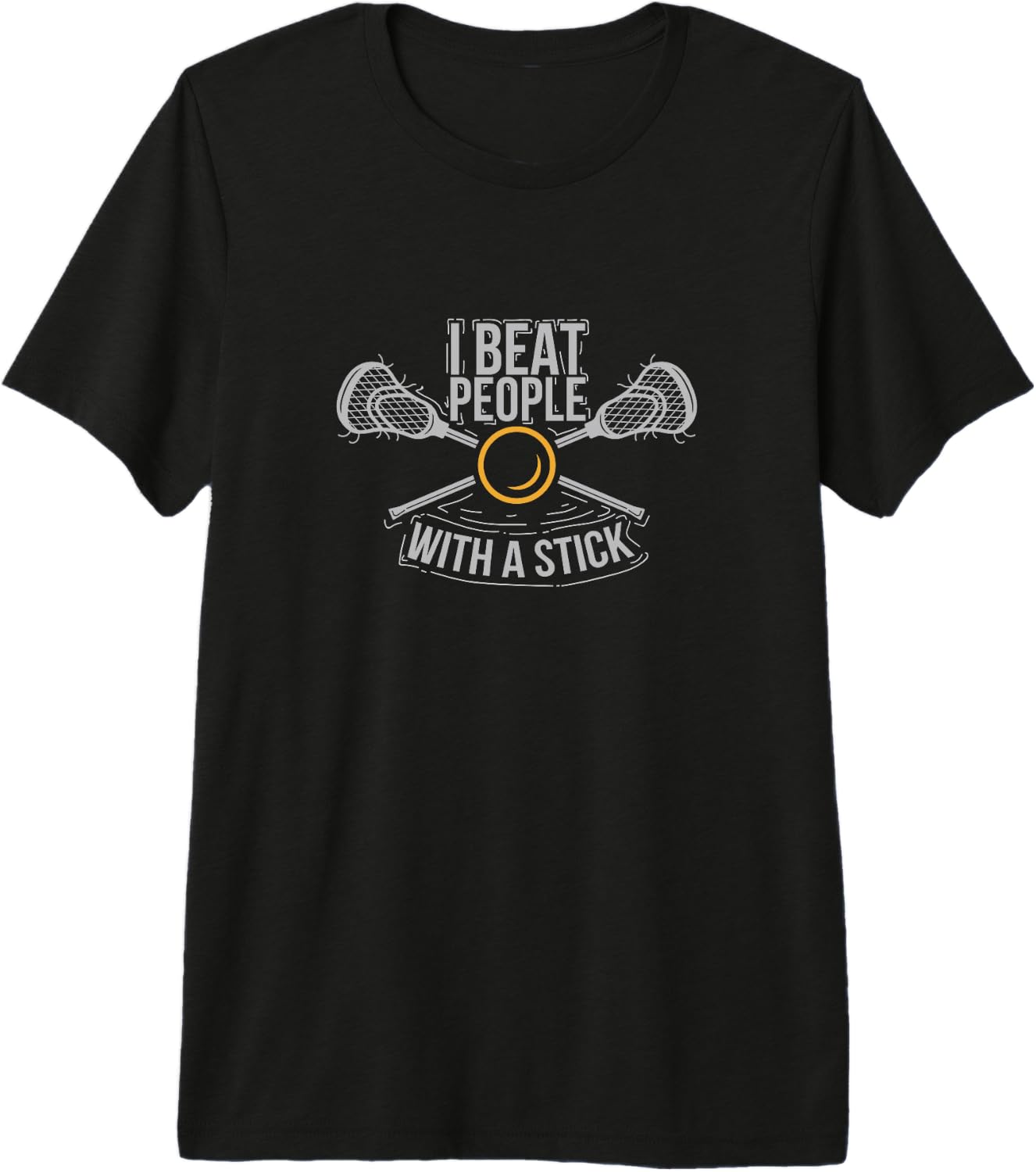I Beat People with A Stick Funny Lacrosse Gift T Shirt Premium Tri-Blend Unisex T-Shirt XXXXL