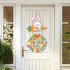Cartoon Easter Door Hanger Colorful Easter Hanging Ornament Creative Bunny Egg Decor  Front Door