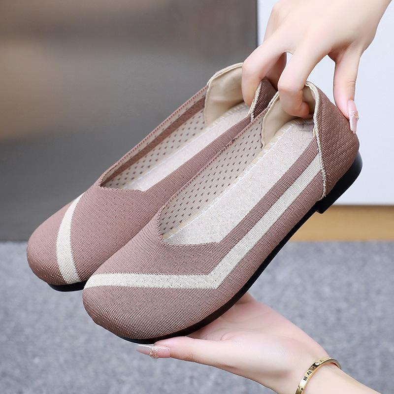 Shoes women's summer new fly-woven shoes solid color versatile casual shoes soft sole comfortable breathable women's shoes