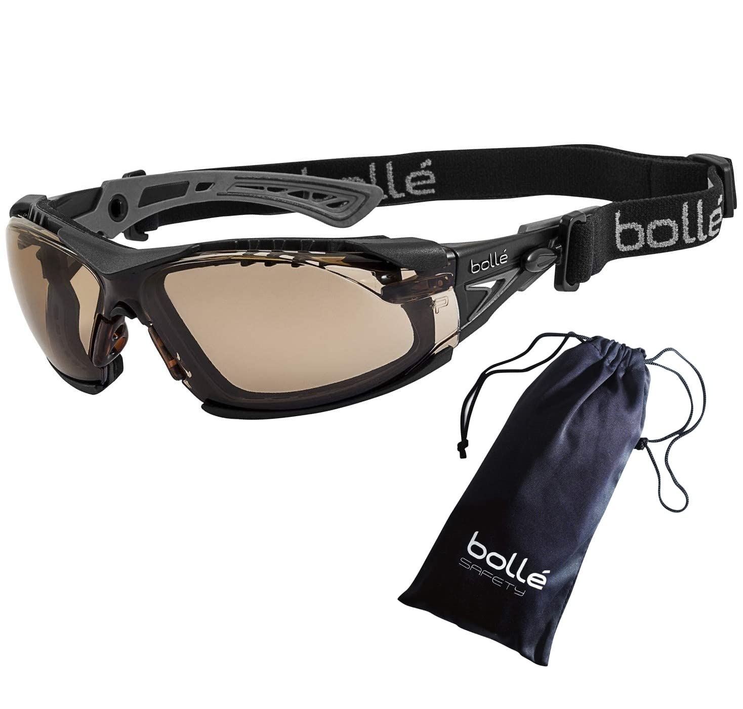 

Bolle SAFETY Rush Plus Set Gasket Original 4-Piece (Goggles, Kit, Pouch, Cloth) (Pouch Black/Wolf Gray, Twilight)