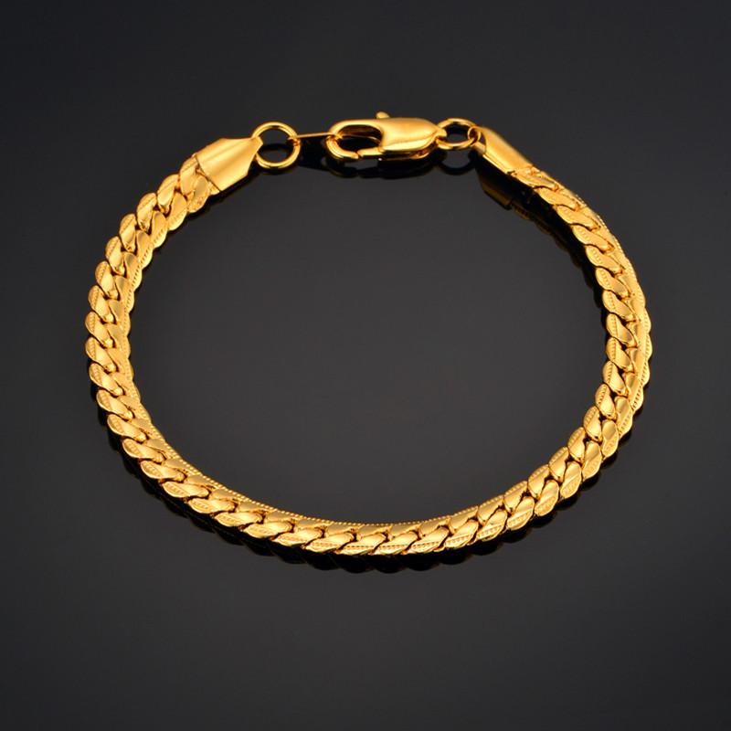 Punk 4/6mm Flat Snake Chain Link Bracelet Gold Color Stainless Steel Hand Chain Bracelet for Women Men Fashion Jewelry Gift 2025