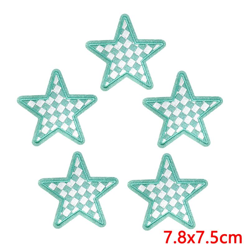 10pcs /Lots Five -Pointed Star Greet Patch Cartoon English Letter Embroidered Patches Iron On Patches For Clothing Jackets Sew Diy
