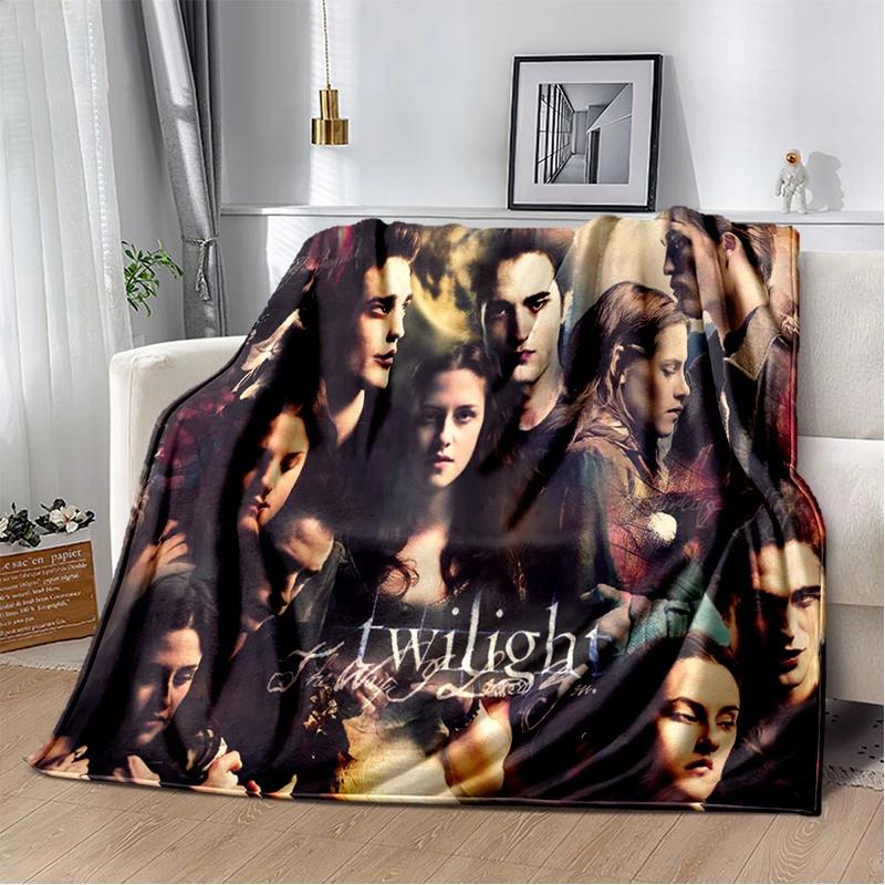 Twilight Movie Printed Blanket Vampire Love Story Flannel Throw Blanket Werewolf Soft Lightweight Warm Blanket Bed Sofa Cover