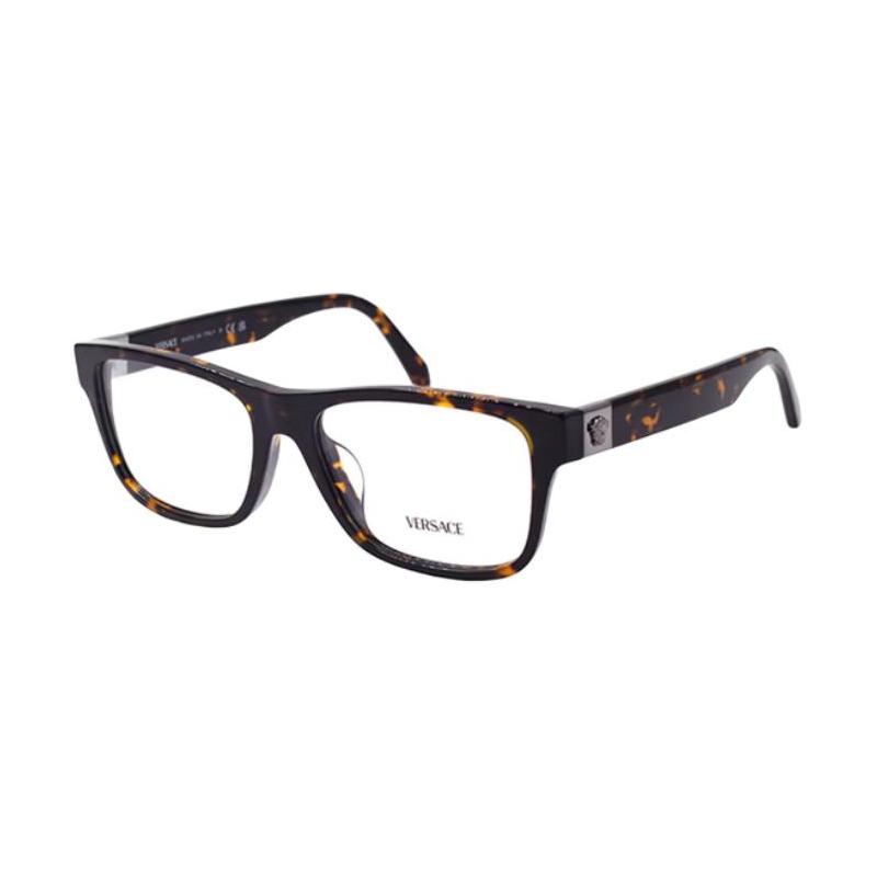 Versace Medusa brand logo design plate square optical glasses men's tortoiseshell color 38923433 0VE3380F-5528-Tortoiseshell 56