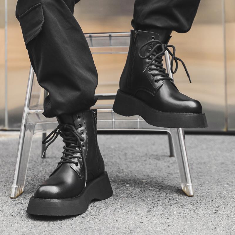 Martin boots men's platform high-top leather shoes 2024 new leather boots British retro locomotive boots 23411-J