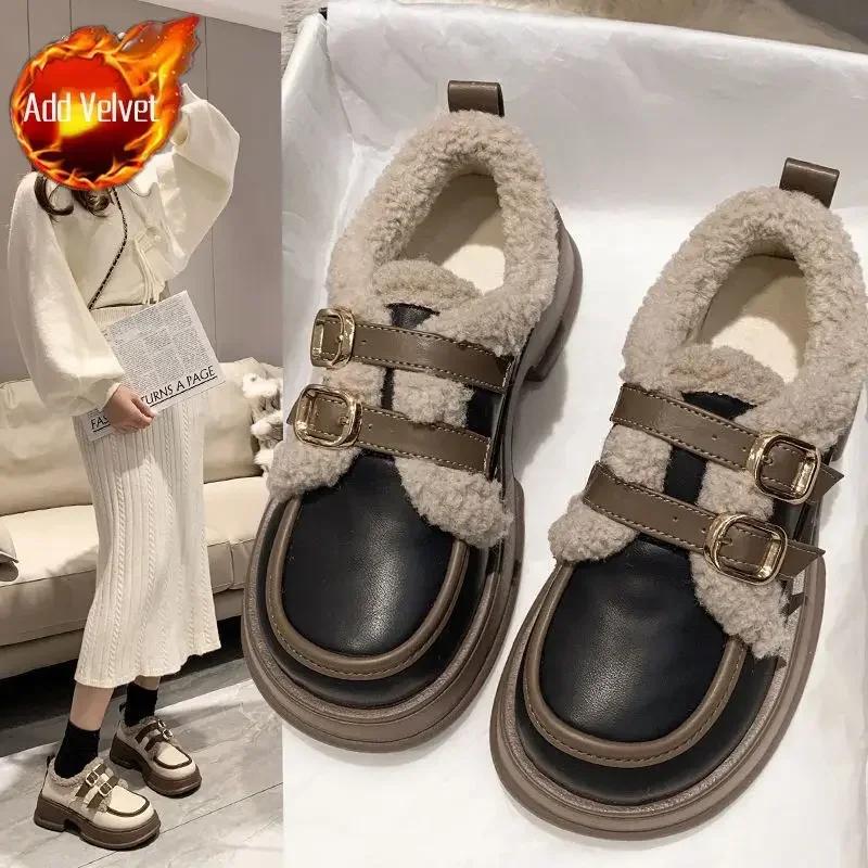 Fashion Large Size Warm Elegant With Medium Heels Snow Boots for Women Round Toe Woman Shoes High Quality Spring 2024 On Promotion 39 Pu