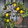 Artificial Lemon Peony Wreath Wall Hanging Decor Door Home Festival Party Decoration