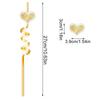 26cm Glitter Love Heart Straw Plastic Helical Drinking Tube Reusable Eco Straws Birthday Wedding Party Beverage Decoration