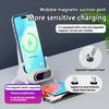 Magnetic Wireless Charger Stand, Type-C Desk Dock with Speaker Amplifier, Auto Sensing Fast Charging for Phone Tablet