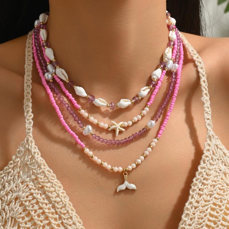 Shell Necklace Jewelry Accessories Niche High-end Light Luxury Rice Bead Clavicle Chain Women's Necklace Jewelry