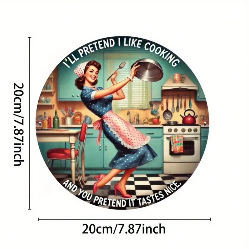 

Vintage Iron Wall Art Kitchen Rules Round Metal Sign Home Decor TYA3531-20X20CM різнокольоровий