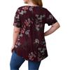 Fashion Women Plus Size Round Neck Print Short Sleeve Casual Pullover Tops