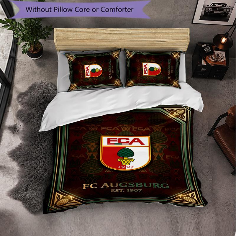 FC Augsburg FC Themed Bedding 3Pcs Duvet Cover Set Decorative Bed Linen For Teen Room Home Decoration