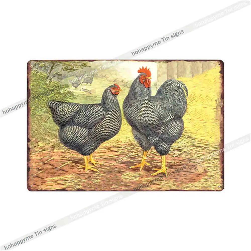 Welcome To The Funny Farm Metal Plate Tin Sign Rooster Decorative Chicken Coop Farmhouse Wall Art Iron Poster Home Decor 20x30cm