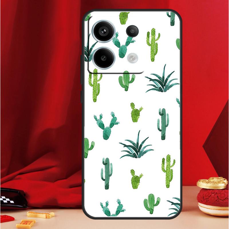 Plant Cactus Case For Xiaomi Redmi Note 14 13 12 11 15 Pro Plus Redmi 15 13 10 10C 12C 13C 14C 15C Funda