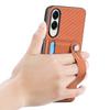 For Samsung Galaxy S25 Edge Case Carbon Fiber Texture Leather Phone Back Cover with Card Holder