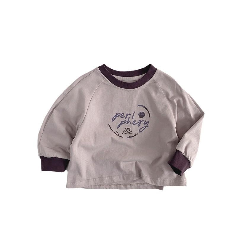 Kids Long Sleeve T Shirt Casual Round Neck Basic Tops For Unisex Boys Girls