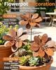 1/3pcs Rusty Metal Flower Garden Decorative Ground Stakes, Suitable for Courtyard Gardens and Flowerpot Decorations