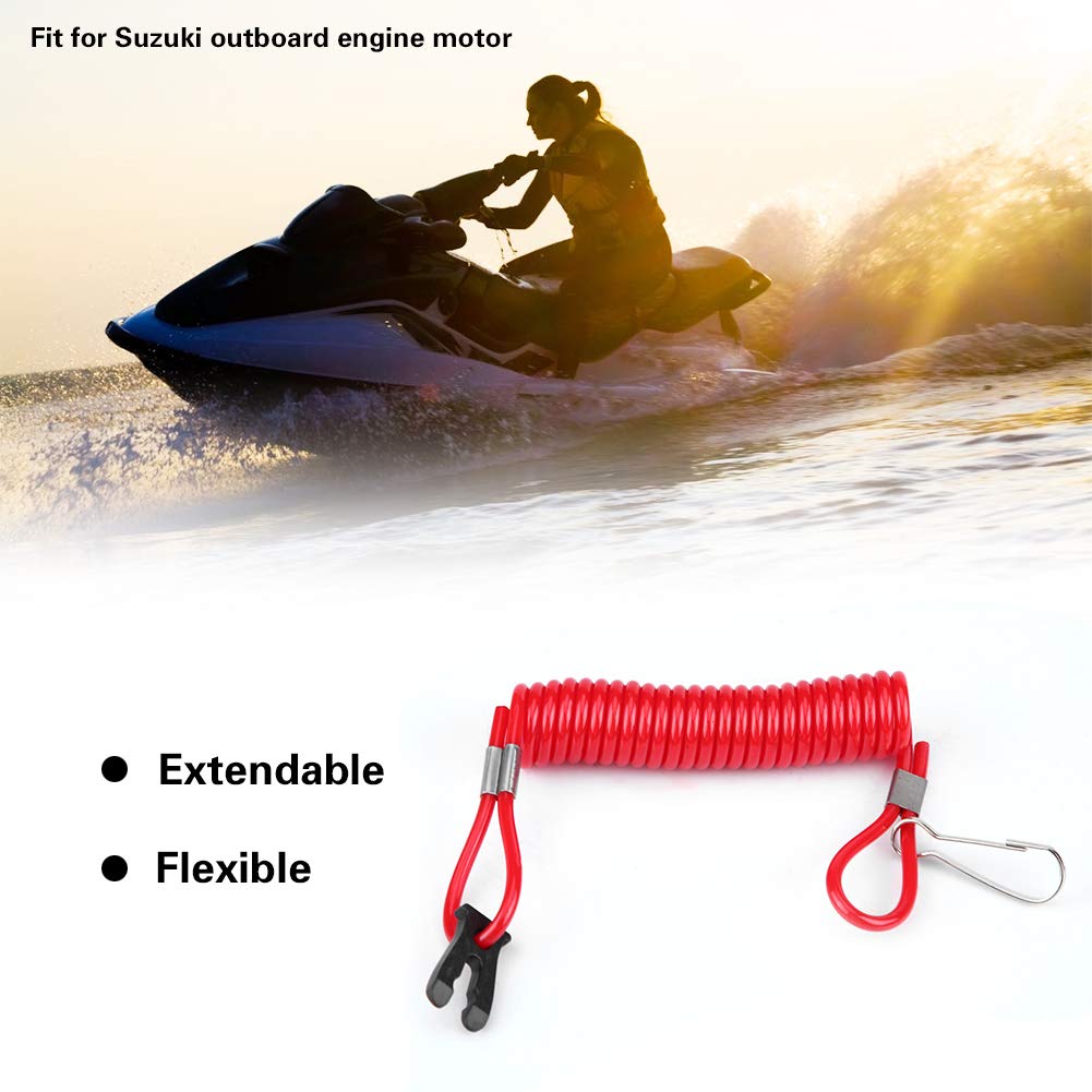KIMISS Suzuki Outboard Ignition Emergency Stop Switch Safety Tether Strap