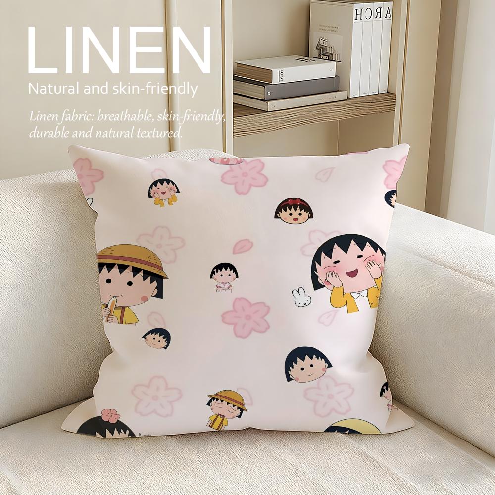 Kids Chibi Marukochan Cushion Cover Pillowcase Set Pcs X X Breathable Washable Sofa Cushion Cover