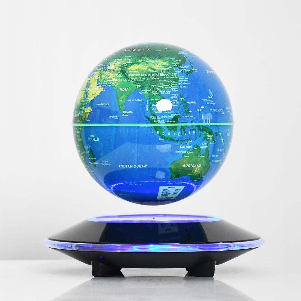 140 mm  Geography Education Base Bottom Magnetic Levitating Earth Globe Floating World Globe  Color Light Levitation Globe