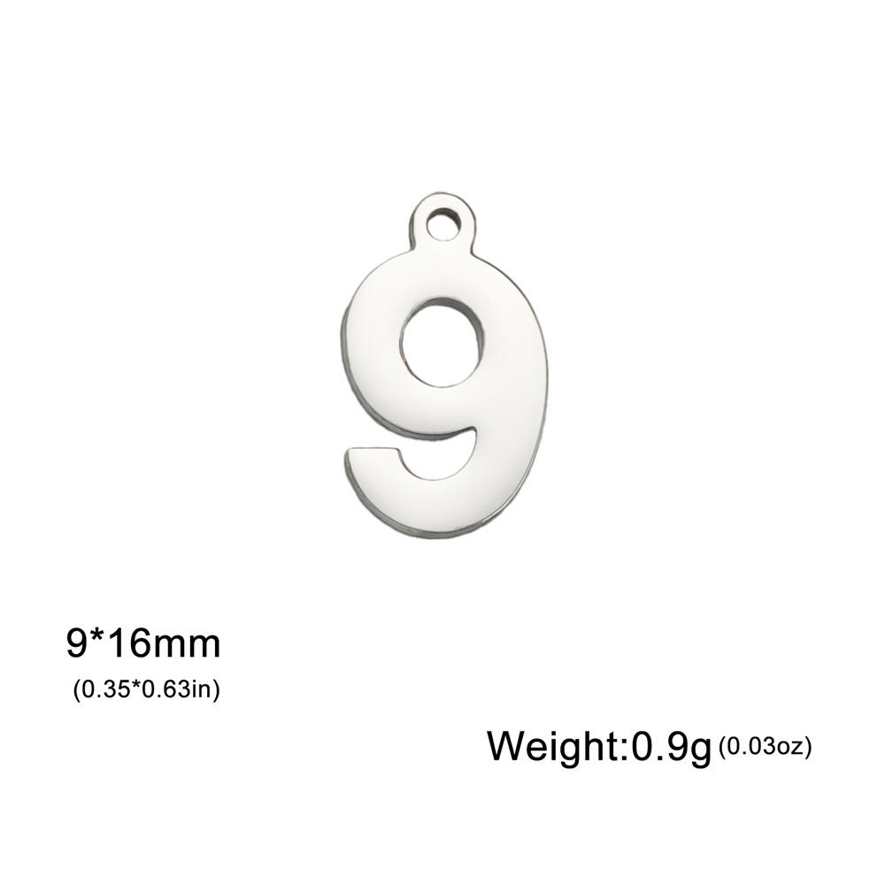 My Shape 1-25 Numbers Charms Stainless Steel Lucky Number Pendant for Necklace Bracelet Jewelry DIY Accessories Wholesale 10pcs