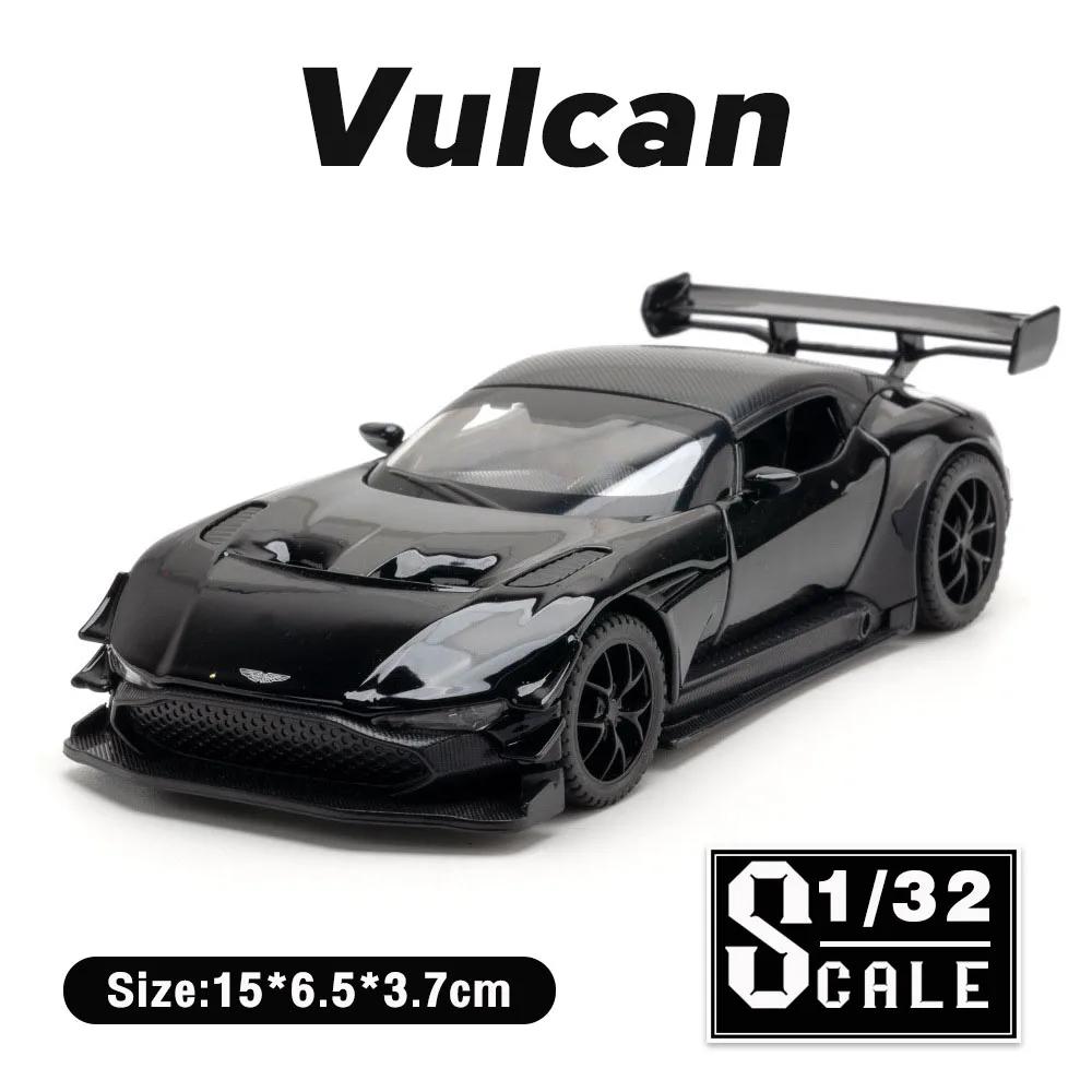 1:32 Scale Vulcan DB12 Sports Car Model Toy Pull Back Sound Light Metal Diecast Vehicles Models for Children's Interactive Toys