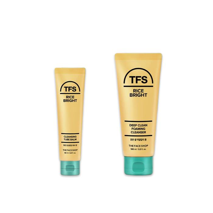 THE FACE SHOP Rice Bright Cleansing  Gel Foam / Foam Cleanser / Tube Balm / Cleansing Water / Cleansing Oil (20 Options) - DAISO