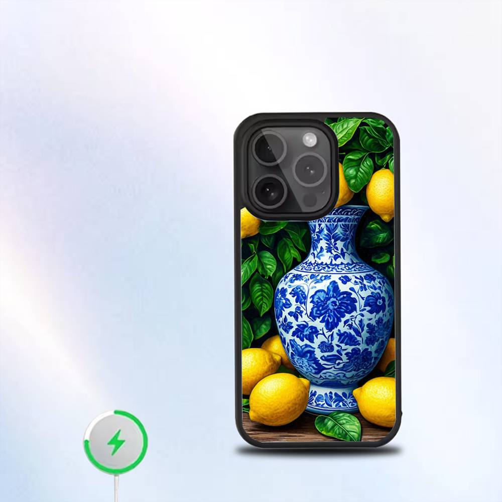 Fruit Lemon Art Phone Case For iPhone 17,16,15,14,13,12,11,Pro,Max,Plus,Mini,SE4,E Magnetic For Magsafe Wireless
