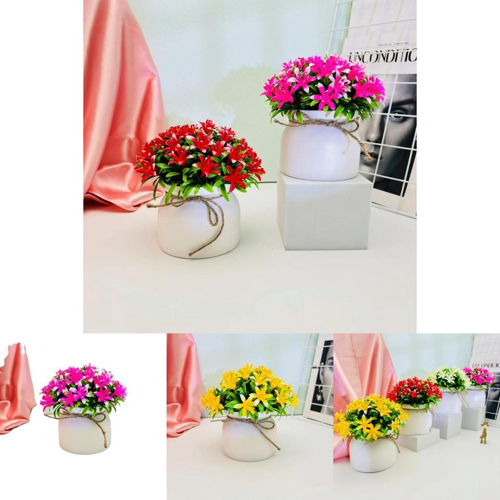 Artificial Orchid Plant With Plastic Pot For Home Decor And Living Room Decor