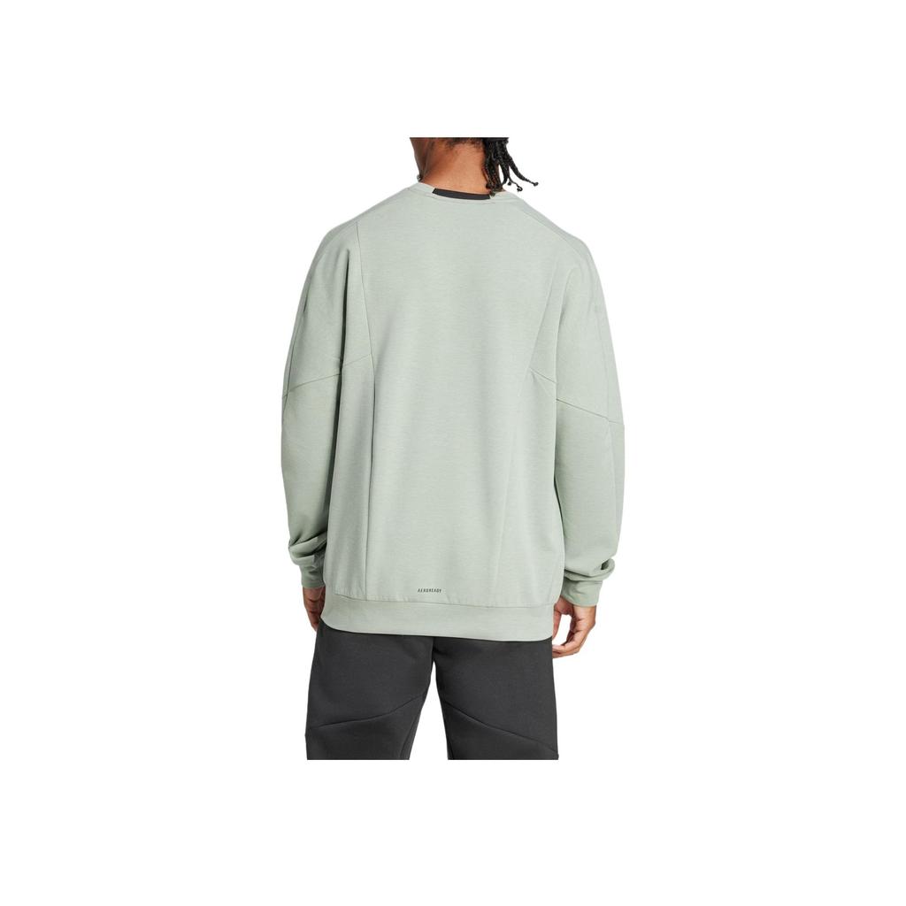 Adidas Comfortable Durable Casual Simple Sweatshirt Men Tops Silver Gray Green JI8166