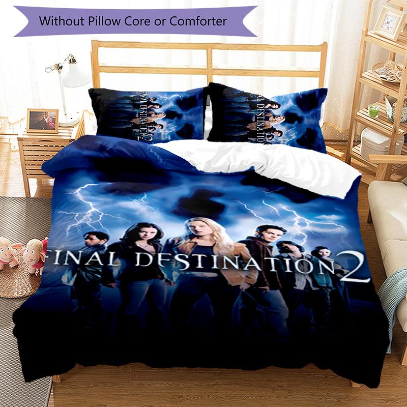3pcs Final Destination Bloodlines1 pattern bedding set duvet cover set includes duvet cover &pillowcases, perfect all season bedroom decoration & gift