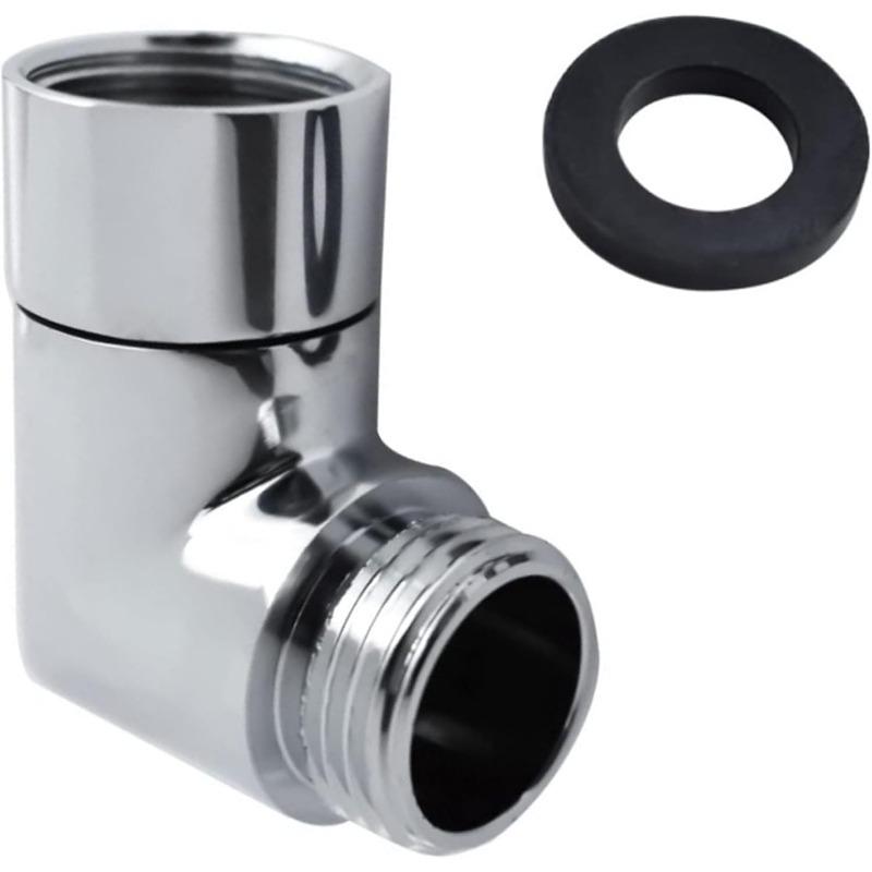 Handbrause-Adapter 90 Grad, Duschschlauch-Adapter, Verbindungsstück Duschkopf, Winkelstück für Handbrause, Schwenkbarer Duschkopf-Adapter, Adapter für