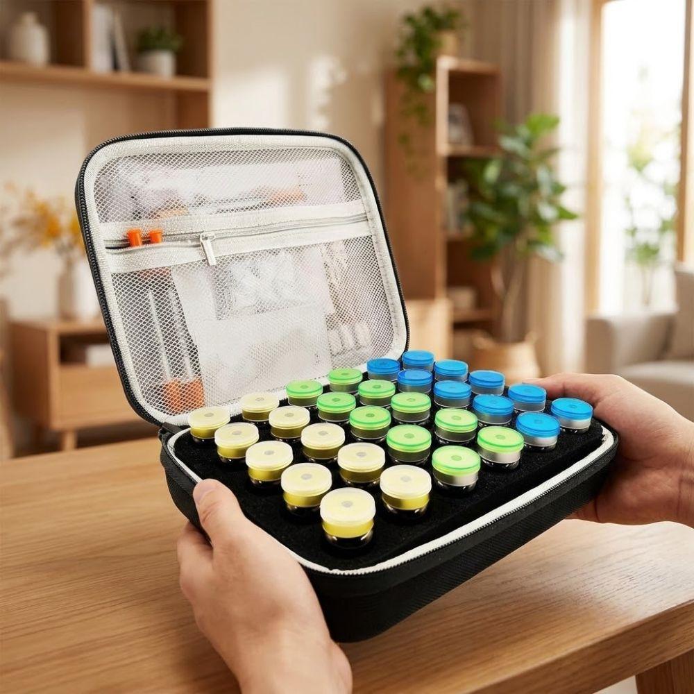 Handheld Insulin Vial Storage Case 30 Slots Medicine Organizer Box  For Home Travel