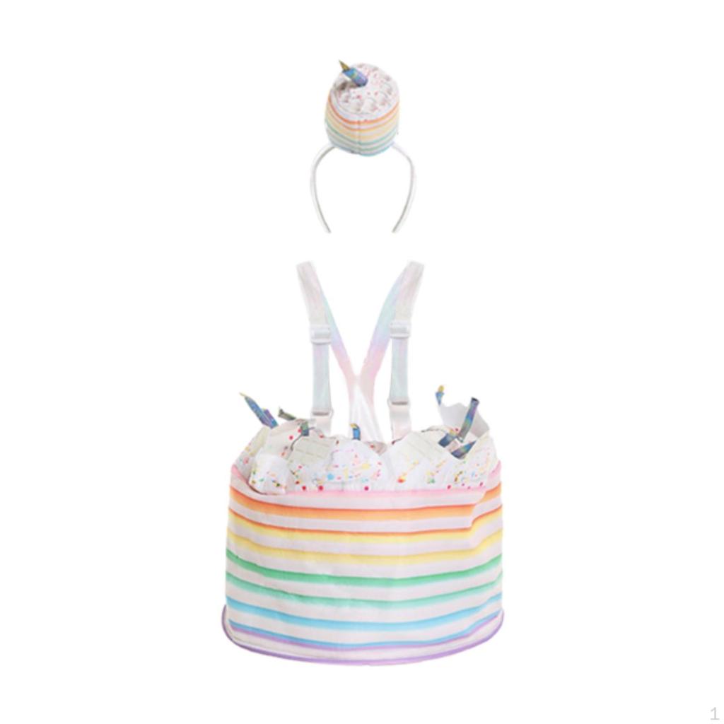 Cake Costume for Kids Reusable Dress Role Play Themed Party Photo Props