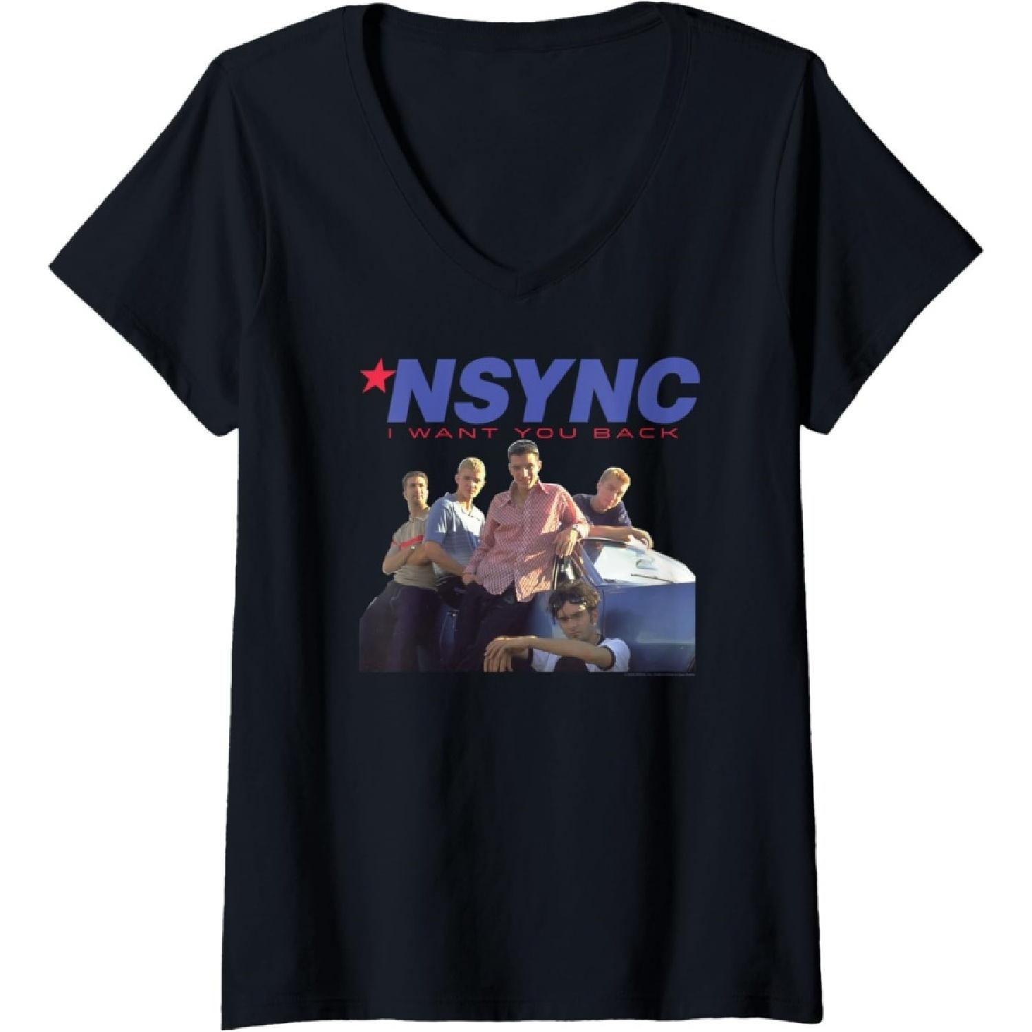 Womens NSYNC Official I Want You Back V-Neck T-Shirt S