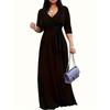 BITCED Fashion V-Neck 3/4 Sleeves  Casual Dresses
