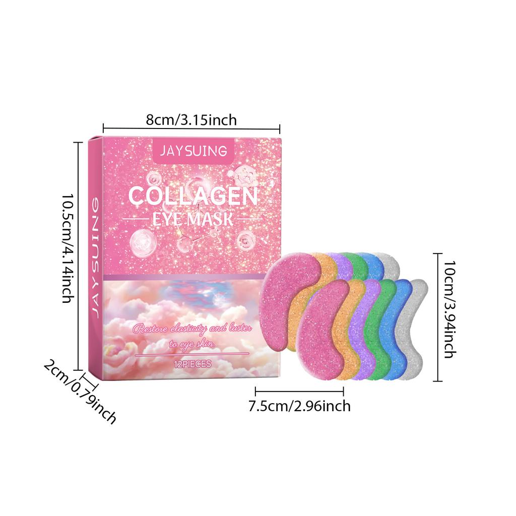 12 Pairs Collagen Under Eye Patches  eye mask Smoothing eye Skin Improving Appearance Of Eye Area Reduce The Appearance Of Dry Lines eye care