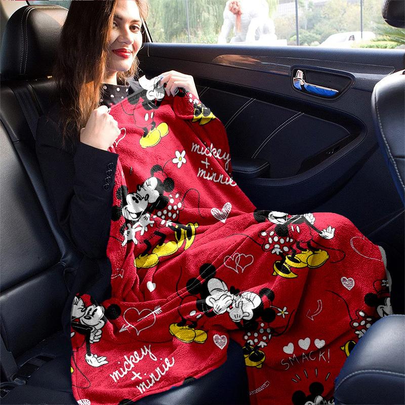 1pc. Mickey Minnie Mouse Love Heart Print Blanket - Perfect for Home, Office, Outdoor Use, Gift Idea, Suitable for All Seasonsz0417247