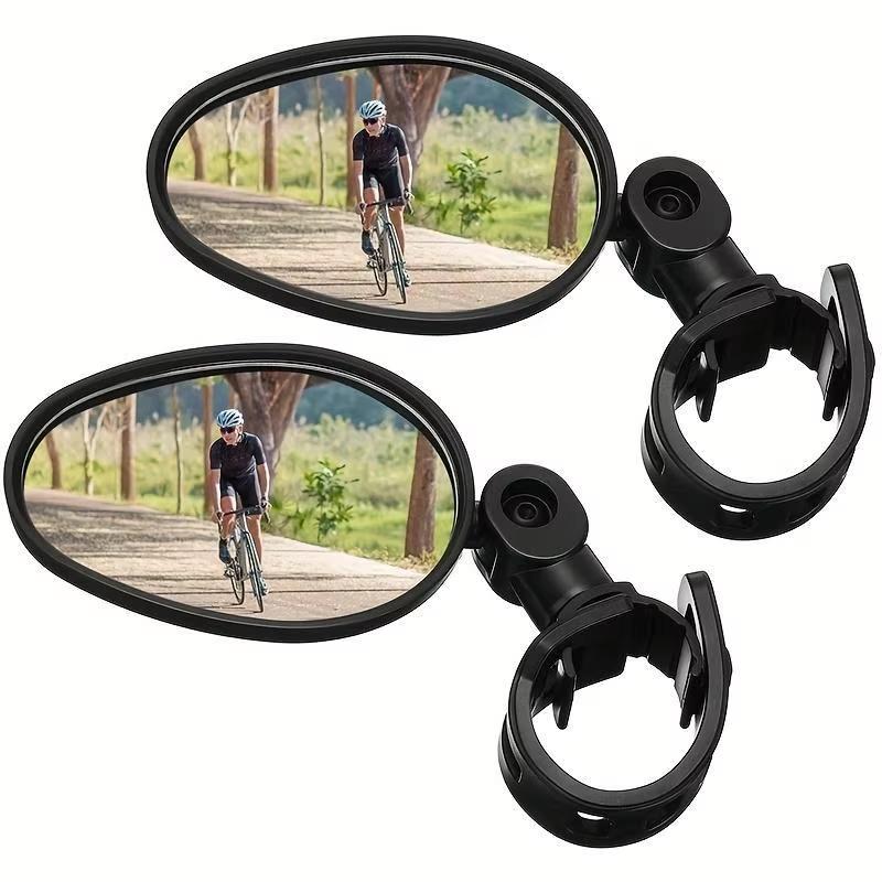 1/2pcs Bicycle Rearview Mirror 360° Rotation Adjustment Handlebar Mirror Wide-angle Convex Mirror Bicycle  Riding Accessories