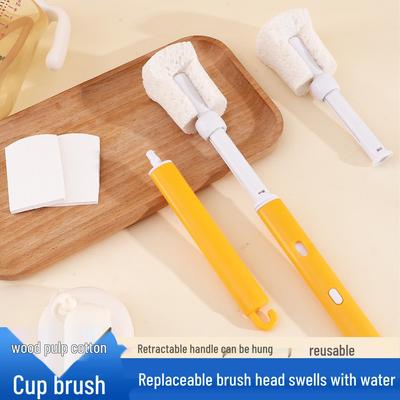 Long Handle Nano Sponge Cup Brush with Replacement Head for Thorough Cleaning