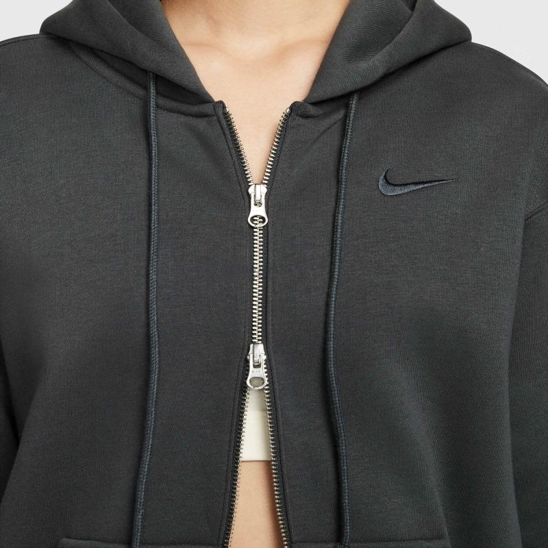 Nike Casual Sports Simple Fleece Warm Hooded Jacket Women Jackets Gray DQ5759-060
