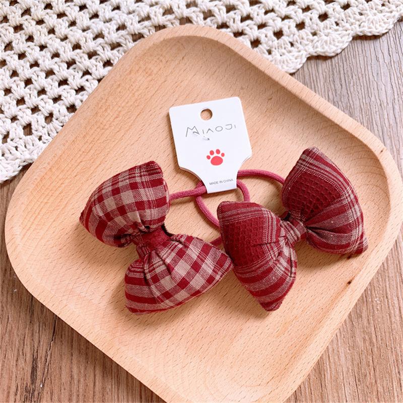 

Милый Красный кавайный Бант Веревка для волос Кольцо Детский подарок Малышка Ребенок Эластичная резинка для волос Аксессуары Головной убор Головной убор Украшение about 6 cm