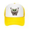 Custom Funny Green Sunglasses Raccoon Trucker Hat for Unisex Women Adjustable Unisex Baseball Cap Outdoor Dad Hat